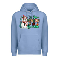 Colony Blue tis the season to sparkle snowman Premium Hoodie - MaliasSmallBusiness