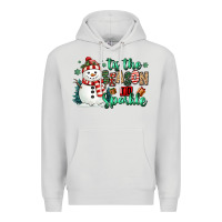 Dove Grey tis the season to sparkle snowman Premium Hoodie - MaliasSmallBusiness