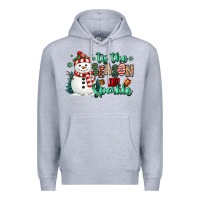 Heather Grey tis the season to sparkle snowman Premium Hoodie - MaliasSmallBusiness
