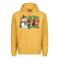 Mustard tis the season to sparkle snowman Premium Hoodie - MaliasSmallBusiness