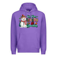 Purple tis the season to sparkle snowman Premium Hoodie - MaliasSmallBusiness