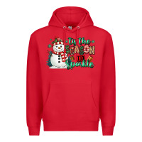 Red tis the season to sparkle snowman Premium Hoodie - MaliasSmallBusiness