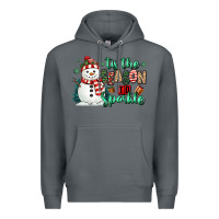 Rock tis the season to sparkle snowman Premium Hoodie - MaliasSmallBusiness