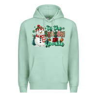 Seafoam tis the season to sparkle snowman Premium Hoodie - MaliasSmallBusiness