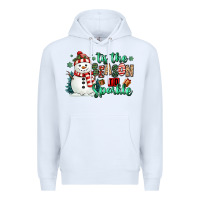 White tis the season to sparkle snowman Premium Hoodie - MaliasSmallBusiness