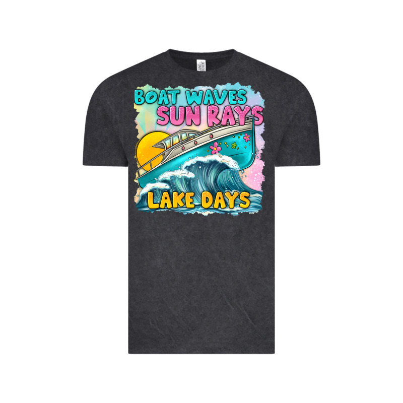 Boat Waves Sun Rays Lake Days Vintage Tee by texasbilliewilder | Teevron