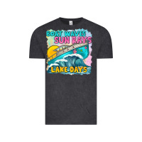 Vintage Black boat waves sun rays lake days Vintage Tee - texasbilliewilder