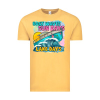 Vintage Mustard boat waves sun rays lake days Vintage Tee - texasbilliewilder