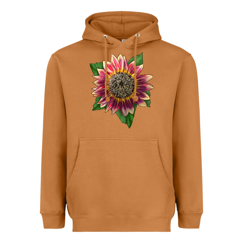 Crimson Blaze Sunflower Heavyweight Hoodie by LillyAllenDesigns | Teevron