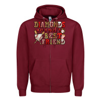 Burgundy diamonds are a girl's best friend baseball Zipper Hoodie - Jasminsmagicworld