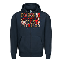 Navy diamonds are a girl's best friend baseball Zipper Hoodie - Jasminsmagicworld