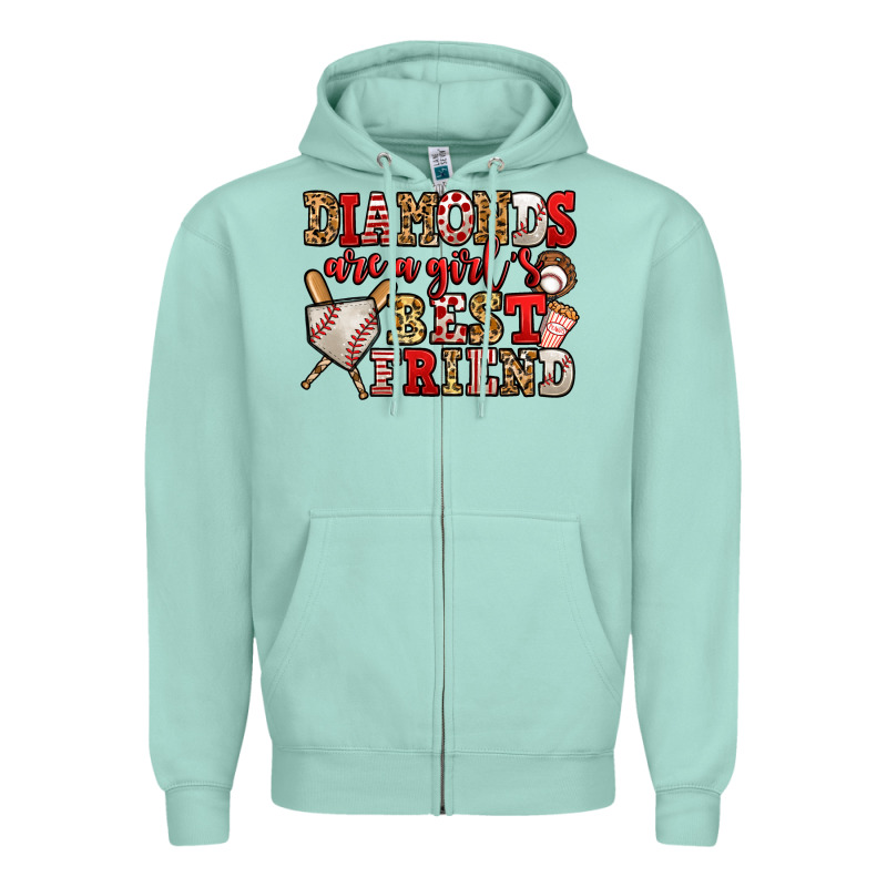 Diamonds Are A Girl's Best Friend Baseball Zipper Hoodie by Jasminsmagicworld | Teevron
