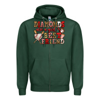 Sports Green diamonds are a girl's best friend baseball Zipper Hoodie - Jasminsmagicworld