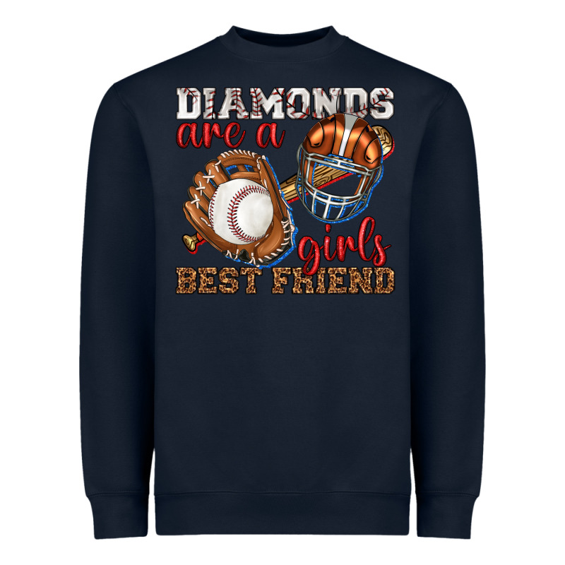 Diamonds Are A Girls Best Friend Baseball Heavyweight Sweatshirt by texasbilliewilder | Teevron