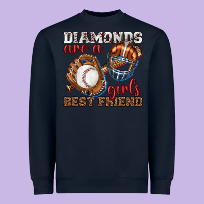 Heavyweight Sweatshirt diamonds are a girls best friend baseball