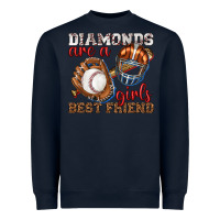 Navy diamonds are a girls best friend baseball Heavyweight Sweatshirt - texasbilliewilder