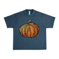 Midnight Navy leopard pumpkin Urban Heavy Tee - RanaPortraitStore