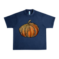 Navy leopard pumpkin Urban Heavy Tee - RanaPortraitStore