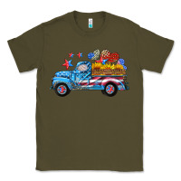 Army Green american truck and flag with stars Classic Tee - HRA Design Shop