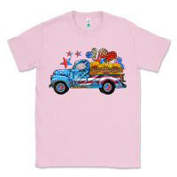 Bubblegum Pink american truck and flag with stars Classic Tee - HRA Design Shop