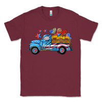 Burgundy american truck and flag with stars Classic Tee - HRA Design Shop