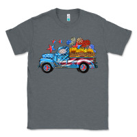 Charcoal Heather american truck and flag with stars Classic Tee - HRA Design Shop