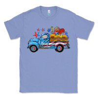 Colony Blue american truck and flag with stars Classic Tee - HRA Design Shop