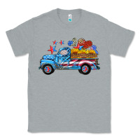 Heather Grey american truck and flag with stars Classic Tee - HRA Design Shop