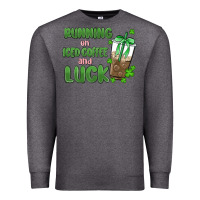 Charcoal Heather iced coffee and luck Premium Sweatshirt - MaliasSmallBusiness