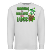 Dove Grey iced coffee and luck Premium Sweatshirt - MaliasSmallBusiness