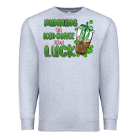 Heather Grey iced coffee and luck Premium Sweatshirt - MaliasSmallBusiness