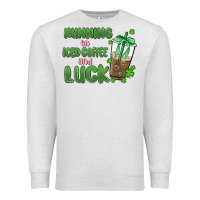 Oatmeal Heather iced coffee and luck Premium Sweatshirt - MaliasSmallBusiness
