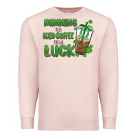 Pale Pink iced coffee and luck Premium Sweatshirt - MaliasSmallBusiness