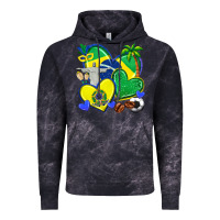 Cloud Black brazil hearts Vintage Hoodie - texasbilliewilder