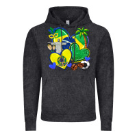 Vintage Black brazil hearts Vintage Hoodie - texasbilliewilder