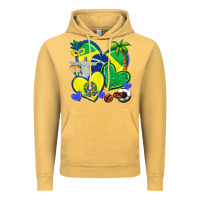 Vintage Mustard brazil hearts Vintage Hoodie - texasbilliewilder