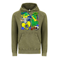 Brazil Hearts Vintage Hoodie | Teevron