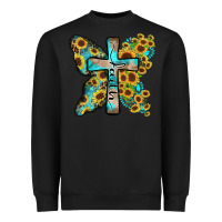 Black faith sunflower cross Heavyweight Sweatshirt - Zillion Design Studio