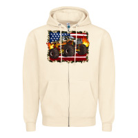 Sandshell american flag monster truck Zipper Hoodie - Artiststas