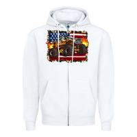 White american flag monster truck Zipper Hoodie - Artiststas