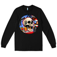 Black police skull and police equipment Long Sleeve Tee - AdoDesignShop