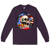 Plum police skull and police equipment Long Sleeve Tee - AdoDesignShop