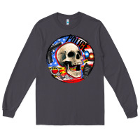 Smoke police skull and police equipment Long Sleeve Tee - AdoDesignShop