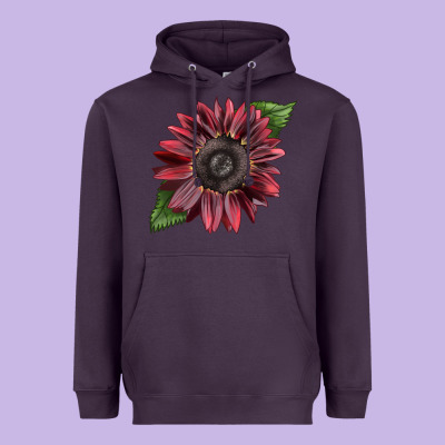 Chocolate Sunflower Heavyweight Hoodie Designed By Lillyallendesigns