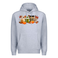 Heather Grey pumpkin spice Premium Hoodie - MaliasSmallBusiness