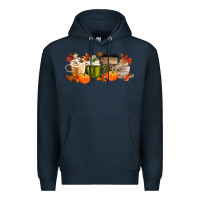 Navy pumpkin spice Premium Hoodie - MaliasSmallBusiness