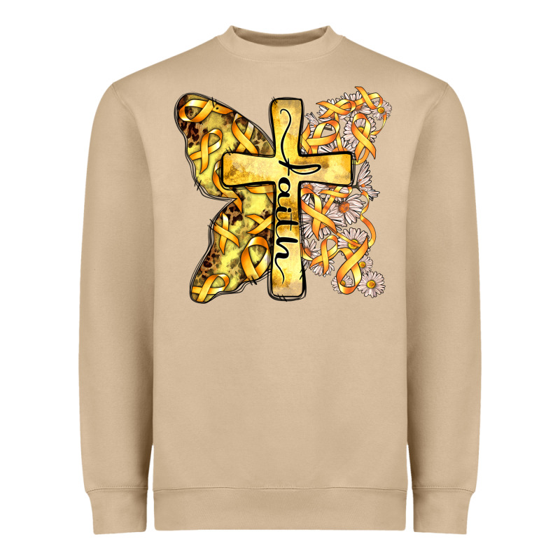 Faith Child Cancer Cross Heavyweight Sweatshirt by Zillion Design Studio | Teevron