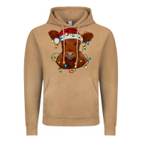 Vintage Camel Christmas baby red angus calf with lights Vintage Hoodie - RanaPortraitStore