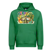 Emerald coconut with fruits  background Urban Hoodie - BarkalooDesign