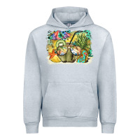 Heather Grey coconut with fruits  background Urban Hoodie - BarkalooDesign